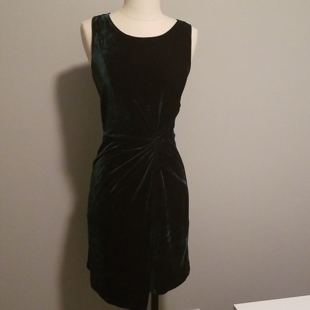 Green velvet dress
